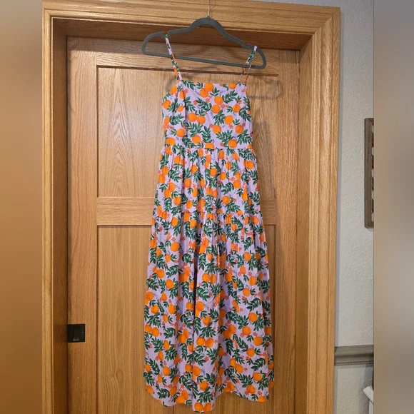 J.Crew Factory Strappy midi dress Vintage Lilac Multi 0 $128 - Picture 4 of 8